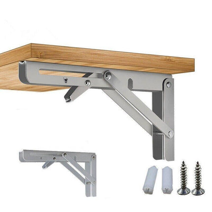 10-20" Stainless Steel Folding Table Bracket Shelf Bench 200kg Load Heavy Duty - Aimall