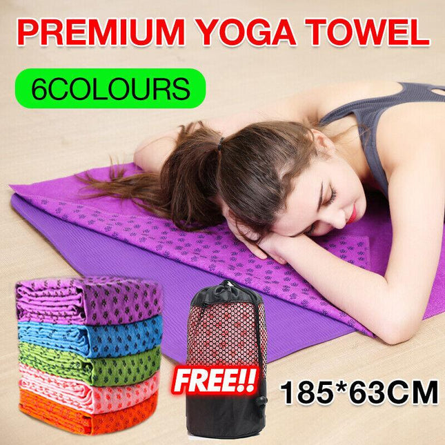 Non-Slip Yoga Towel Mat Eco-friendly Fitness Gym Microfiber Blanket AU Stock - Aimall