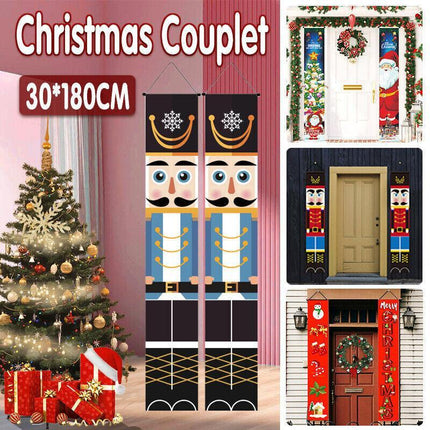 Nutcracker Soldier Door Banner Couplet Merry Christmas Xmas Decoration Ornaments - Aimall