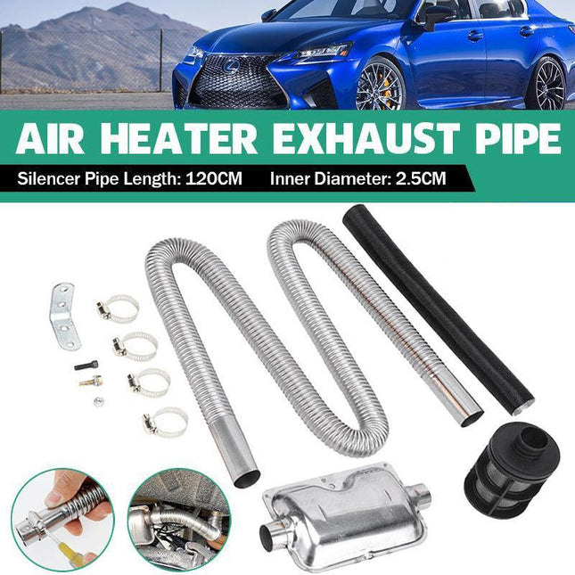 Air Diesel Heater Car Parking Exhaust Pipe Hose + 24mm Silencer Muffler Filter - Aimall