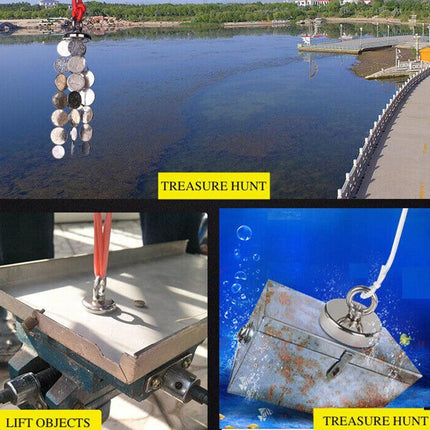 Magnet 120-480Kg Salvage Recovery Neodymium Strong Hook Fishing Treasure Hunting - Aimall