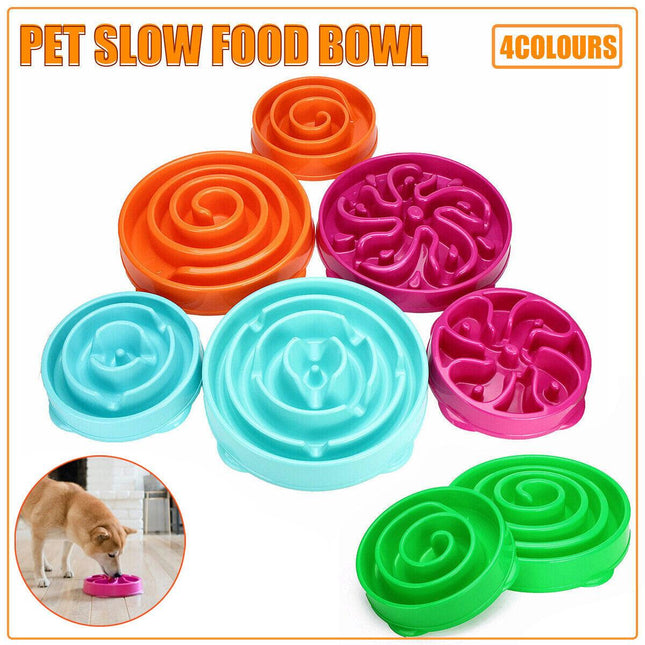 New Cat Dog Slow Down Eating Feeder Dish Pet Large / Small Feeding Food Bowl AU - Aimall