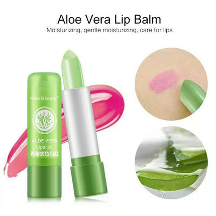 Aloe Vera Lip Colour Changing Lipstick Long Lasting Moisturizing Natural Balm AU - Aimall