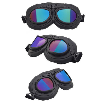 Vintage Pilot Motorcycle Racing Goggles Aviator Retro ATV UTV Dirt Bike Eyewear - Aimall