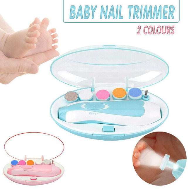 Electric Baby Nail Trimmer Infant Newborn Safe Grinder Clipper Tools Set AUStock - Aimall