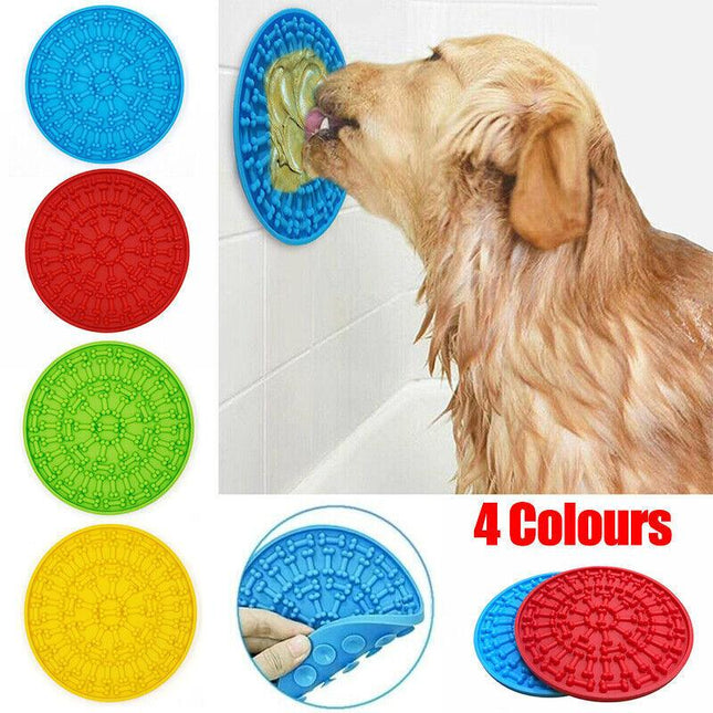 Fun Pet Dog Lick Pad Bath Washing Buddy Distraction Suction Grooming Helper Mat - Aimall