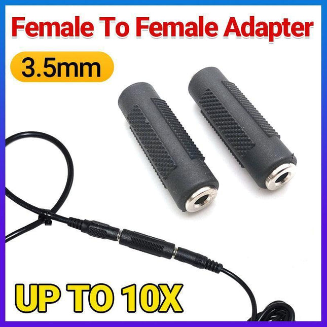 1-10 AUX 3.5mm Female to Female Joiner Stereo Audio Adapter Extension Connector - Aimall