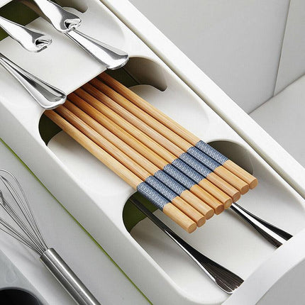 Cutlery Organiser Spoon Tray Insert Utensil Divider Organizer Kitchen Drawer AU - Aimall