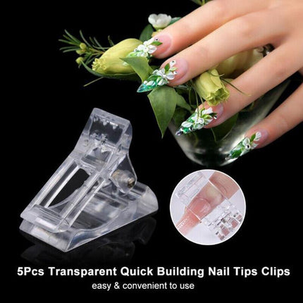 5-50PCS Nail Tips Clip Clamps for Poly Gel Quick Building Extension Builder Tool - Aimall