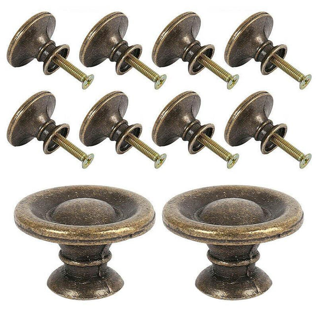 10/20x Vintage Handles Cabinet Drawer Cupboard Door Iron Knob Antique Brass Pull - Aimall