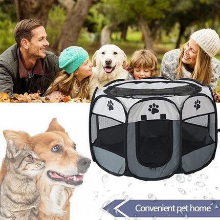8 Panel Pet Tent Playpen Dog Cat Play Pen Bags Kennel Portable Puppy Crate AU - Aimall