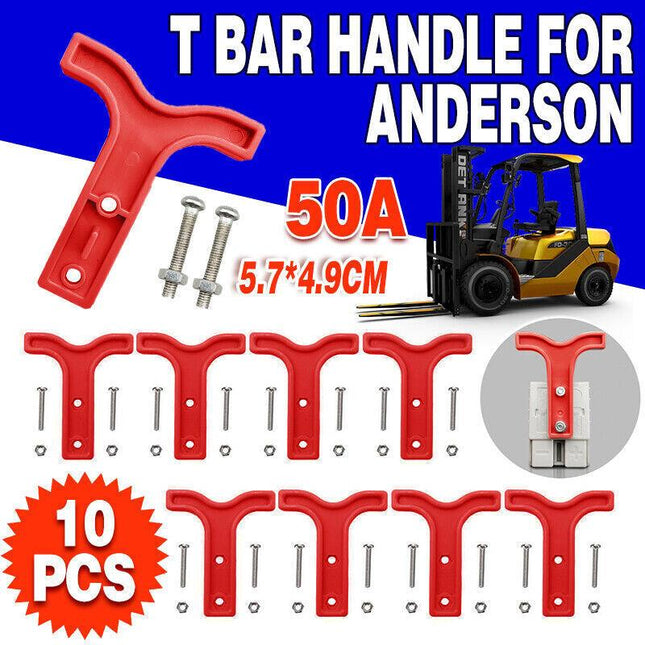10x Red T Bar Handle for Anderson Style Plug Connectors Tool 50AMP 12-24v 6AWG - Aimall