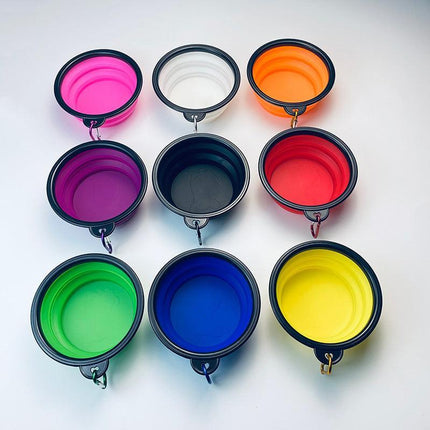 Portable Foldable Pet Bowl Collapsible Silicone Food Water Feeder Cat Dog Cat AU - Aimall