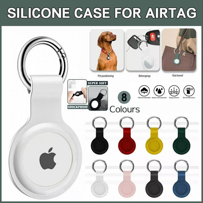 For Apple AirTag Silicone Case Protective Cover Pet Key Location Tracker Air Tag - Aimall