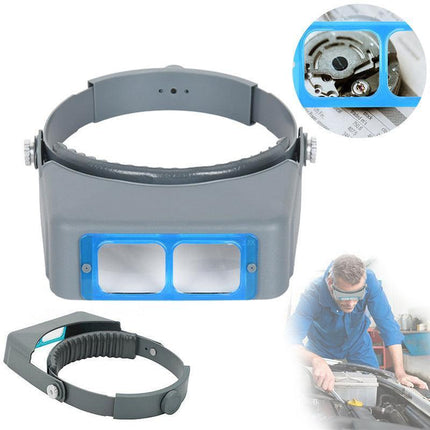 Headband Magnifier Head Wearing Jeweler Reading Magnifying Glass Loupe Optivisor - Aimall