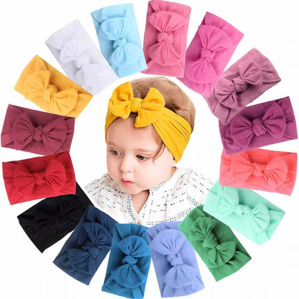 Baby Bow Headband Girl Infant Toddler Newborn Soft Knot Turban Hair Head Wrap AU - Aimall