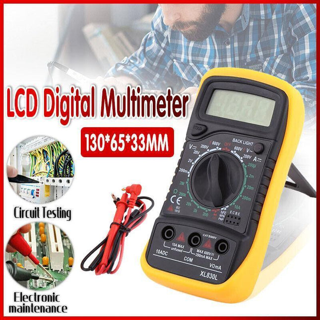 LCD Digital Multimeter, Back ground light, AC DC Voltmeter Ohmmeter Multi Tester - Aimall
