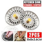 2PCS Sink Strainer Stainless Steel Kitchen Waste Plug Filter Drain Stopper AU - Aimall