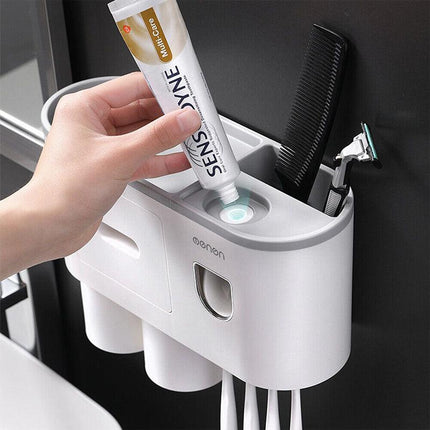 Multifunctional Toothbrush Holder Handfree Automatic Toothpaste Dispenser Set AU - Aimall