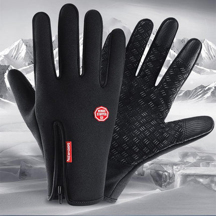 Bike Cycling Gloves Touch Waterproof Full Finger Winter Fitness Delivery Warehou - Aimall