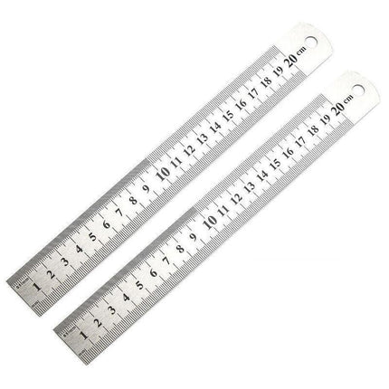 1/2 x 10cm 15cm 20cm Double Sided Stainless Steel Metal Ruler Rule Precision AU - Aimall