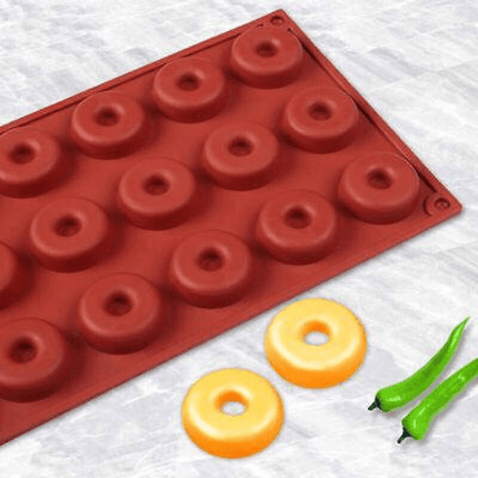 18 Cavity Mini Donut Doughnut Chocolate Pan Tray Silicone Mold Baking Cake Mould - Aimall