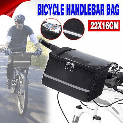 Bicycle Handlebar Basket Bag Bike Reflective Front Pannier Tube Waterproof AU - Aimall