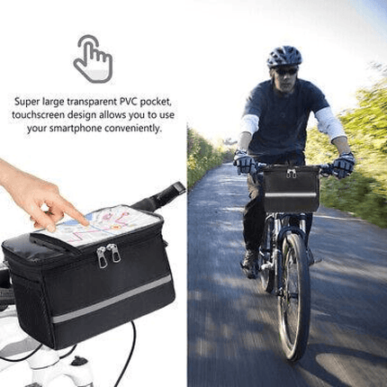 Bicycle Handlebar Basket Bag Bike Reflective Front Pannier Tube Waterproof AU - Aimall