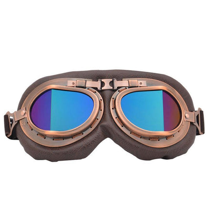 Vintage Pilot Motorcycle Racing Goggles Aviator Retro ATV UTV Dirt Bike Eyewear - Aimall