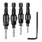 4PCS Screw Countersink Bit Set Pilot Holre Drill Metal Plastic Wood Hex Shank AU - Aimall