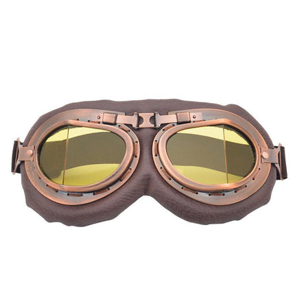Vintage Pilot Motorcycle Racing Goggles Aviator Retro ATV UTV Dirt Bike Eyewear - Aimall