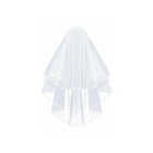Women Bridal Wedding 2-Tier Veil With Satin Edge Comb Hen's Night White Ivory AU - Aimall