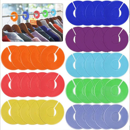 20PCS Round Size Dividers Clothing Blank Rack Clothes Stores Hangers Ring AU DIY - Aimall