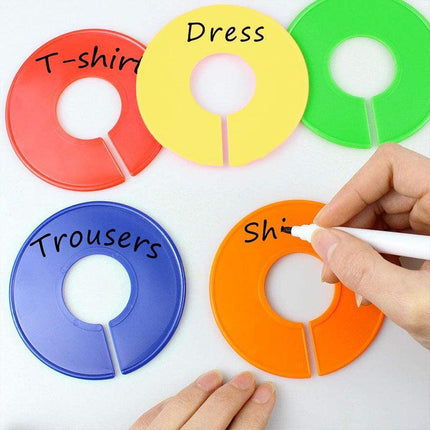 20PCS Round Size Dividers Clothing Blank Rack Clothes Stores Hangers Ring AU DIY - Aimall