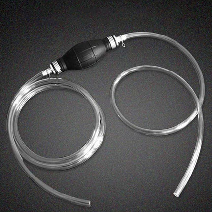 A Manual Water Oil Liquid Syphon Petrol Fuel Transfer Pump Hand Siphon Pipe Hose - Aimall