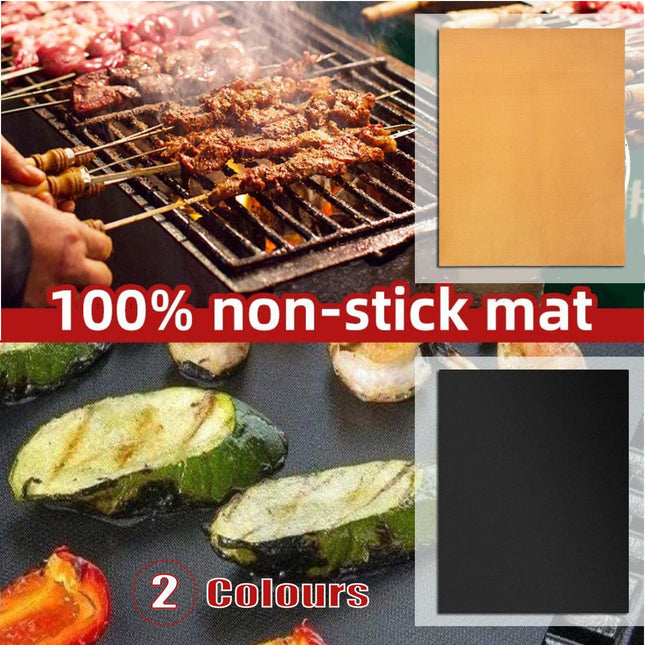 Reusable BBQ Grill Mat Bake Sheet Resistant Teflon Meat Barbecue Non-Stick Party - Aimall
