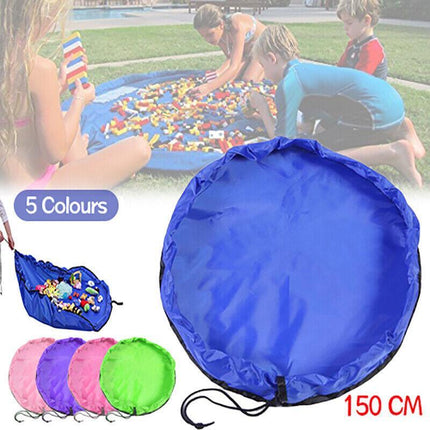 150cm Kids Play Mat Bag Portable Toy Storage Organizer Lego Toys Drawstring Bag - Aimall