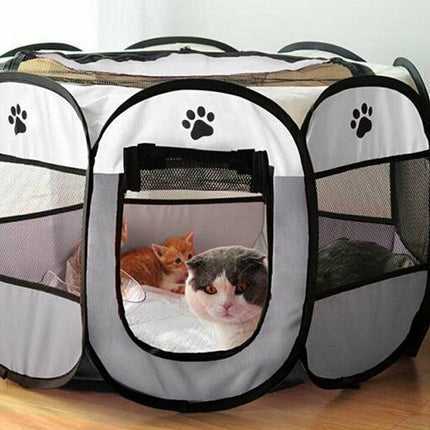 8 Panel Pet Tent Playpen Dog Cat Play Pen Bags Kennel Portable Puppy Crate AU - Aimall