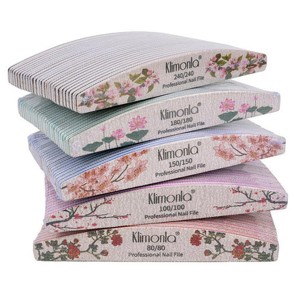 5Pcs Flower Nail Files Sanding Buffer 80-240 Grit Professional Manicure Pedicure - Aimall