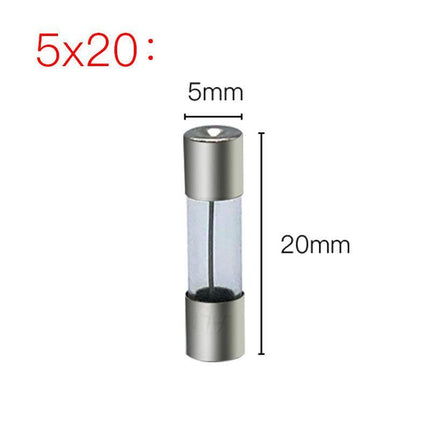 20Pcs M205 Glass Fuse 5mm x 20mm Slow Blow 250V / Select From 0.5A to 10A amp - Aimall