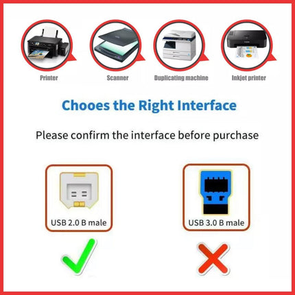 USB 2.0 Type A Male to B Printer Cable for HP Canon Dell Brother Epson Xerox AU - Aimall