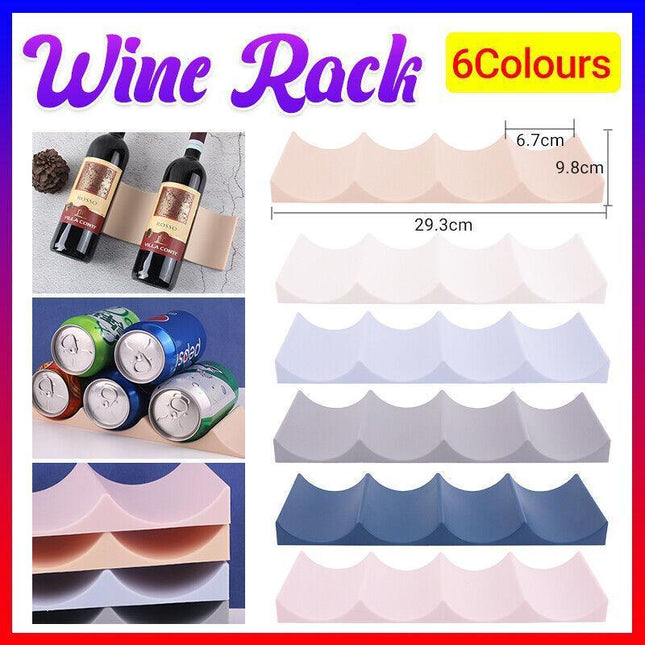 Fridge Organiser Wine Beer Stacking Bottle Rack Kitchen Space Saving Can Holder - Aimall
