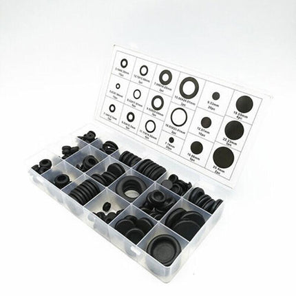 125PCS Rubber Grommet Assortment Set Fastener Kit Blanking 18 Popular Sizes AU - Aimall