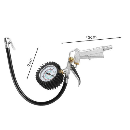NEW Tyre Pressure Gauge Air Tire Inflator Meter Car Pump Hose Compressor 220 PSI - Aimall