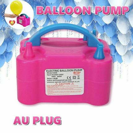 Electric Balloon Pump Ballon Inflator 600W Power 2 Nozzles Portable AU Plug Air - Aimall
