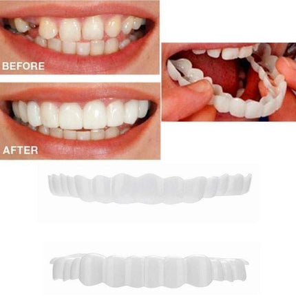 Snap On Bottom /Upper Lower False Teeth Dental Veneers Dentures Fake Tooth Smile - Aimall