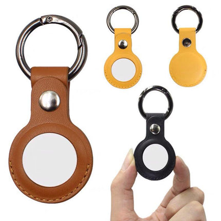 For Apple AirTag Leather Case Cover Air Tag Keychain Holder Sleeve Shell Tracker - Aimall