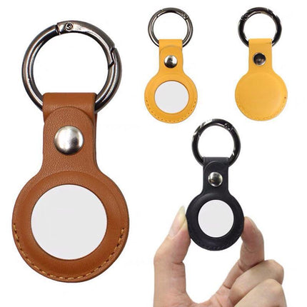 For Apple AirTag Leather Case Cover Air Tag Keychain Holder Sleeve Shell Tracker - Aimall