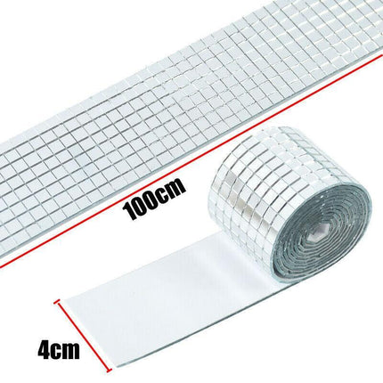 DIY Mini Mosaic Tiles Self-Adhesive Square Mirror Glass Wall Sticker Decors AU - Aimall
