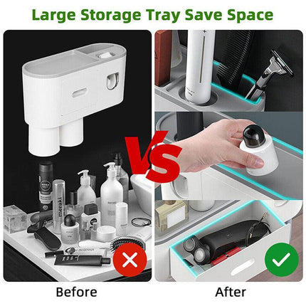 Multifunctional Toothbrush Holder Handfree Automatic Toothpaste Dispenser Set AU - Aimall